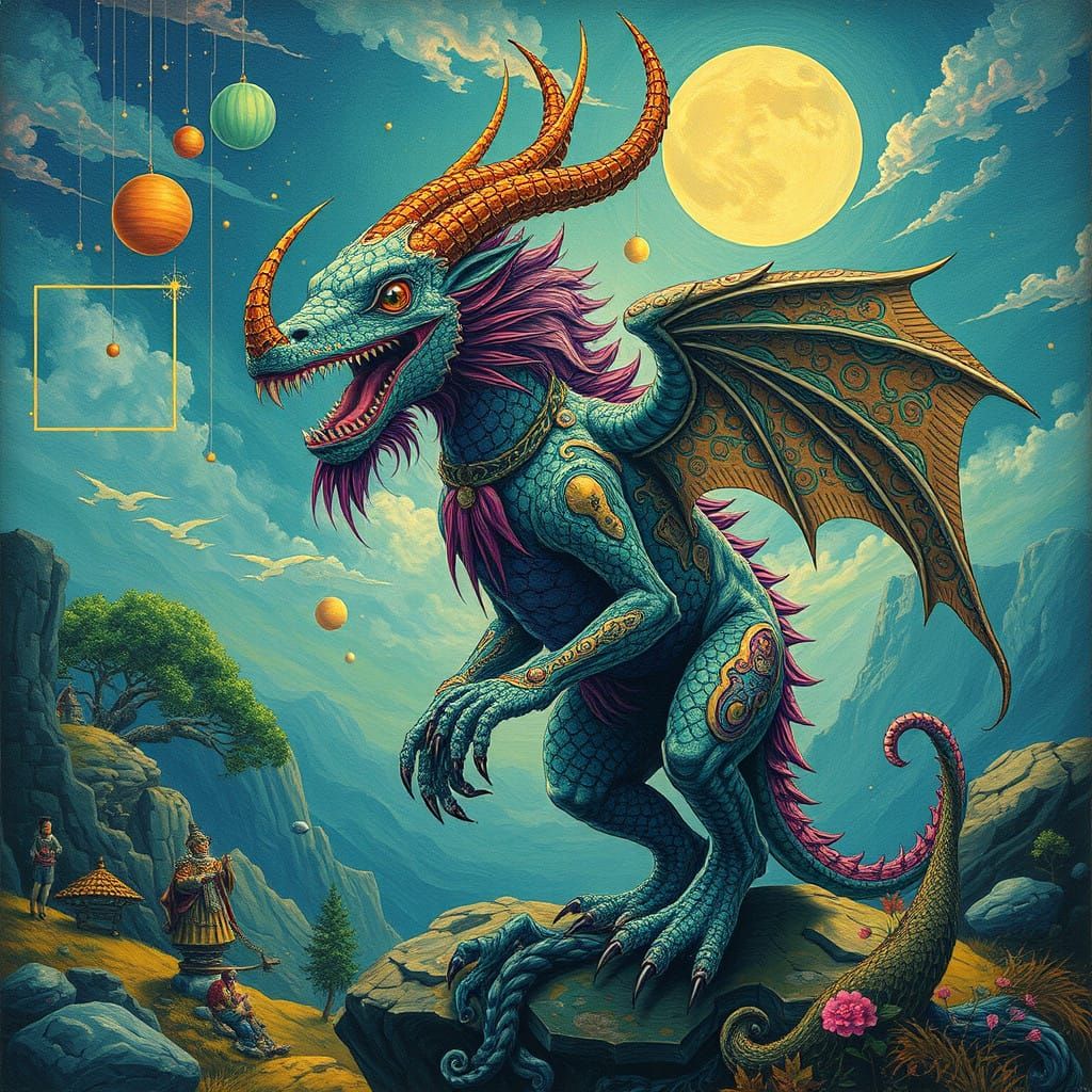 Whimsical Retrofuturistic Ang Krukok Creature in Impressioni...