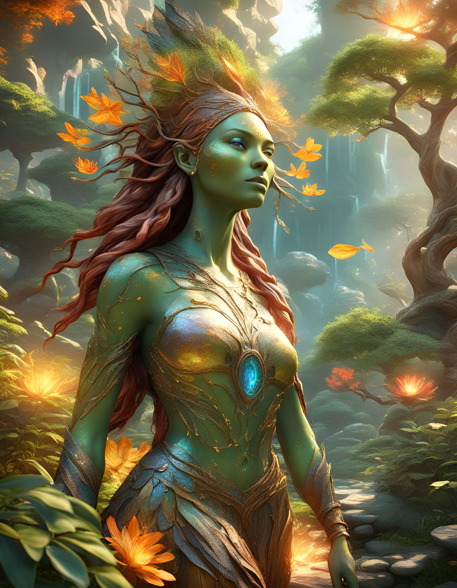 Elemental Goddess in Fantasy Setting