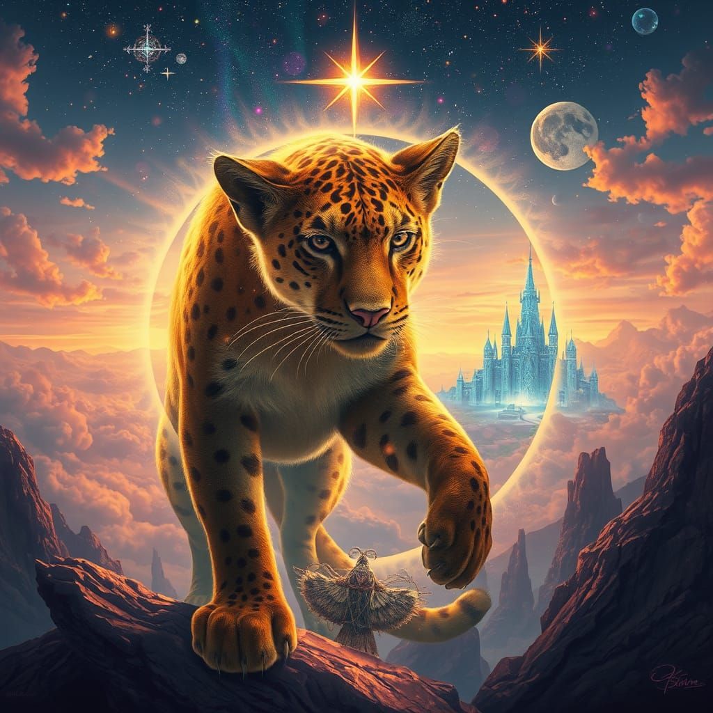 Cosmic Dreamcatcher Panther Through Time Portal