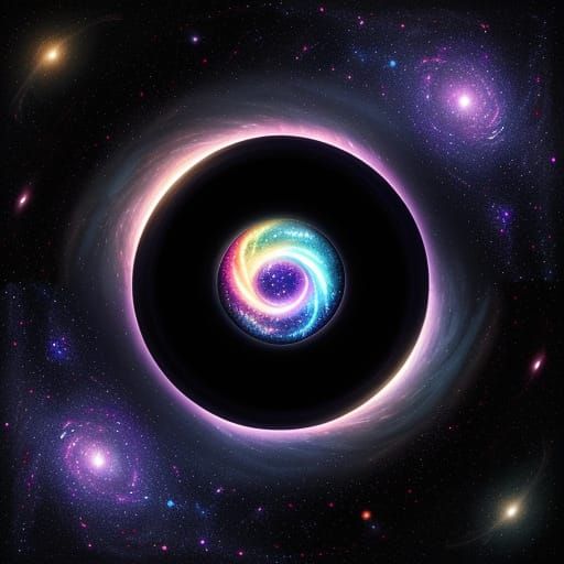 Cosmic Yin Yang in Starry Nebula: Digital Art