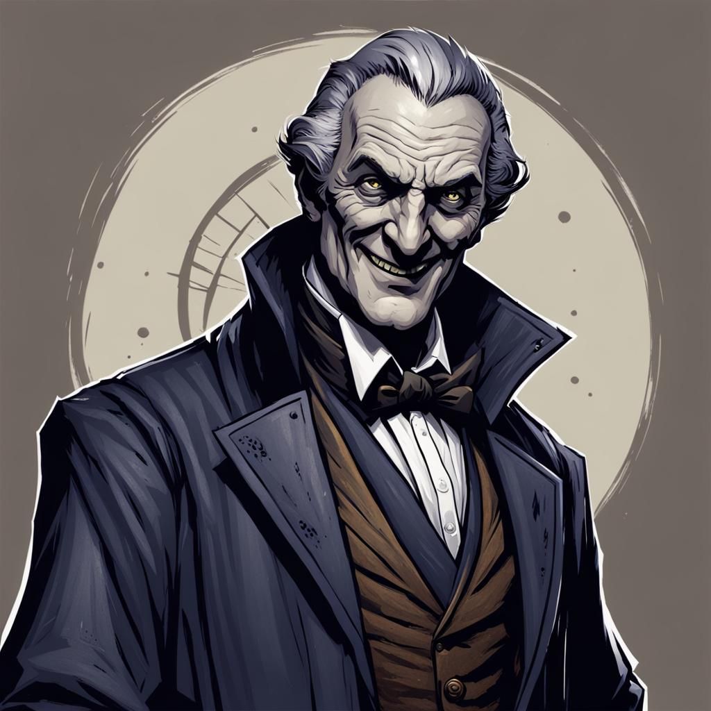 Sinister Fantasy Villain with a D&D Art Style