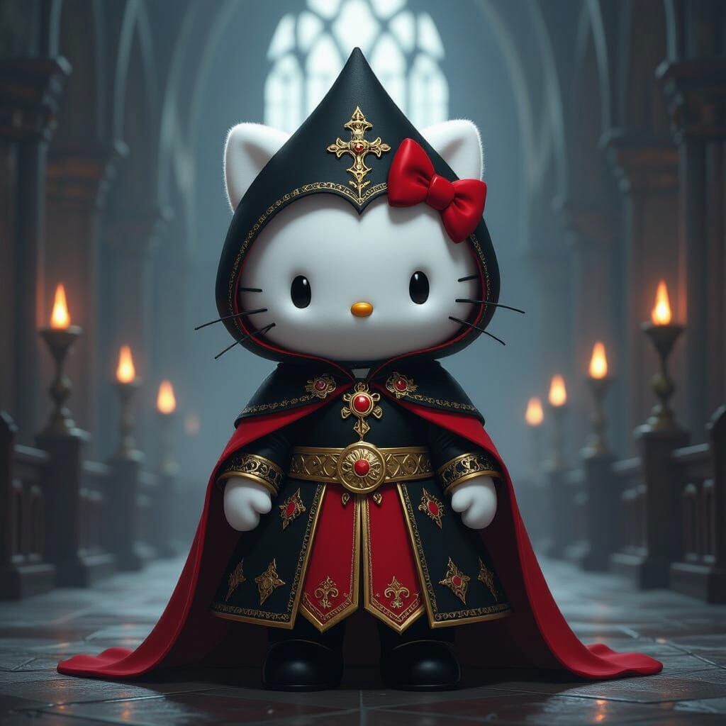Hello Kitty as Cardinal Copia in Cathedral