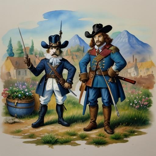 Cat in Boots and Hat: Gouache Watercolor Painting