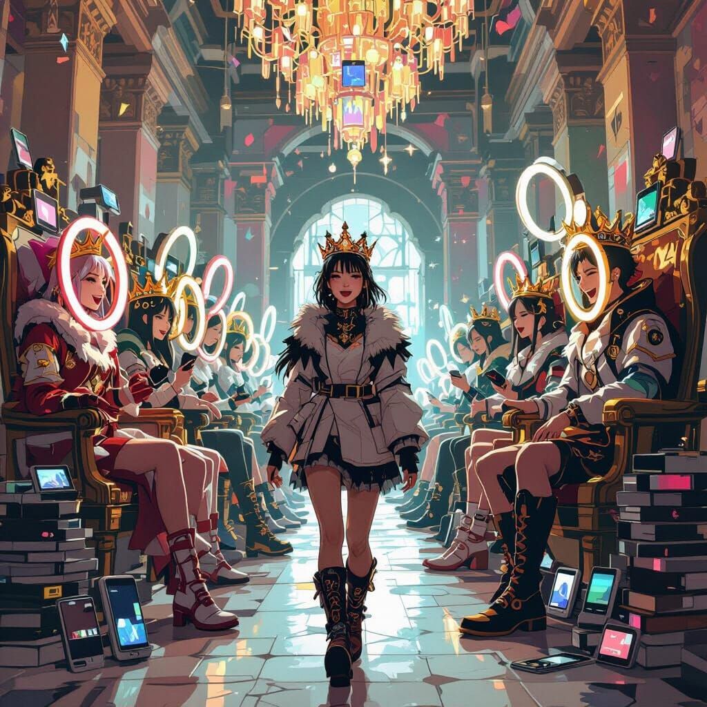 Protagonist Unfazed by Fake Kings in Anime Style