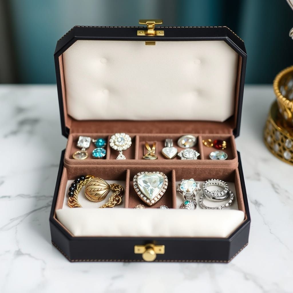 Jewellery Box Filled with Jewels and Gems