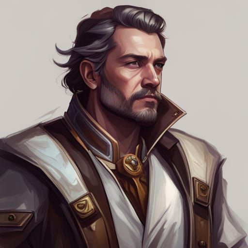 Merchant Captain Portrait in Hyperdetailed Style