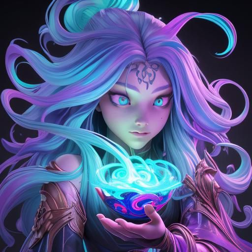 Hypnotic Medusa Portrait with Iridescent Gloom