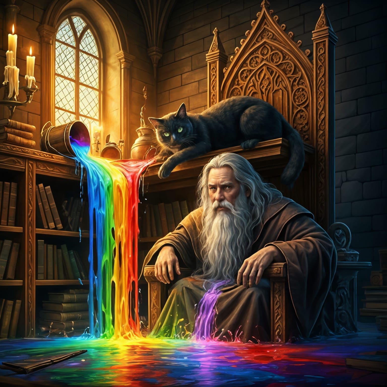 Mischief Unleashed: A Wizard's Painted Descent