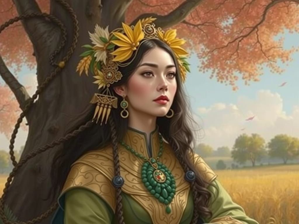 Empress in Lush Landscape: An Art of Illusion Fantasy