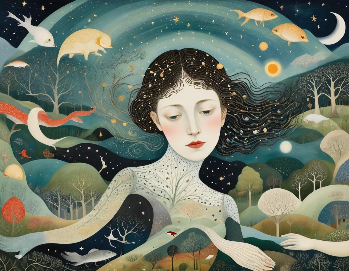 Ethereal Mindscapes: Surreal Concept Art in Mixed-Media Styl...