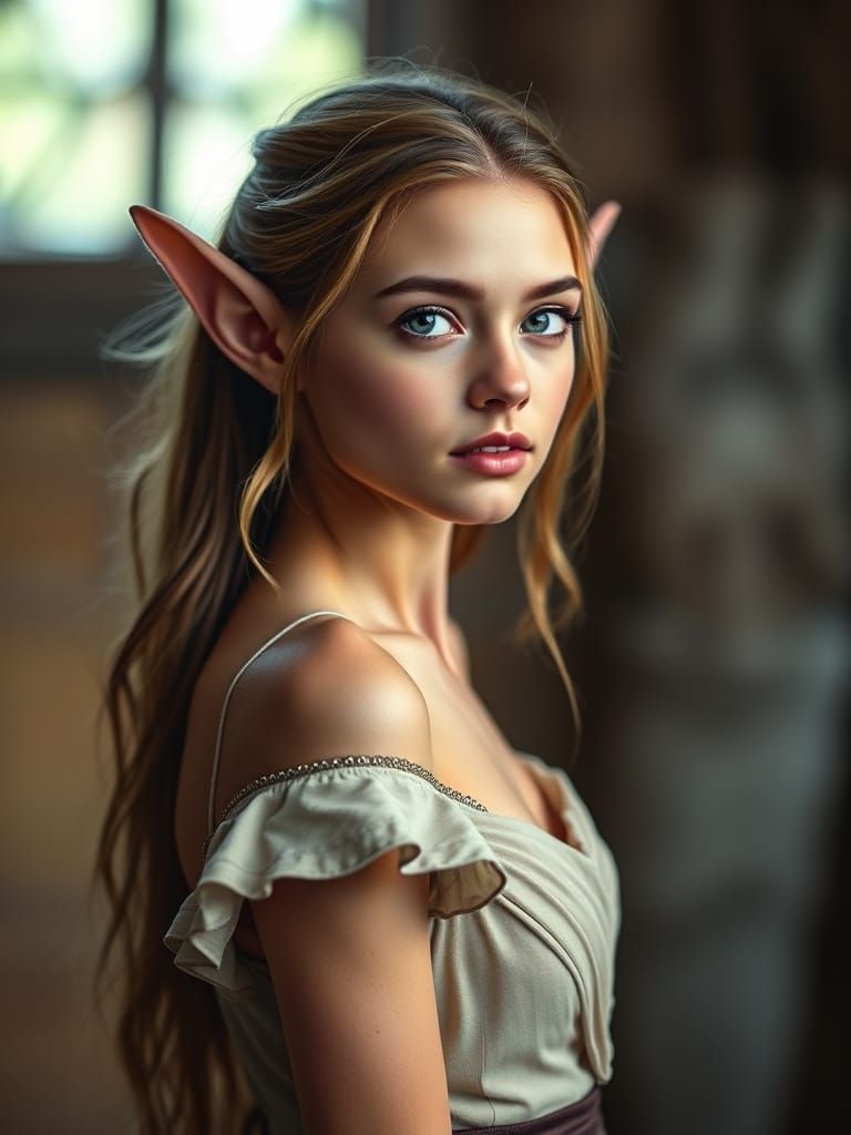 Enchanting Elf Portrait in Realistic Style