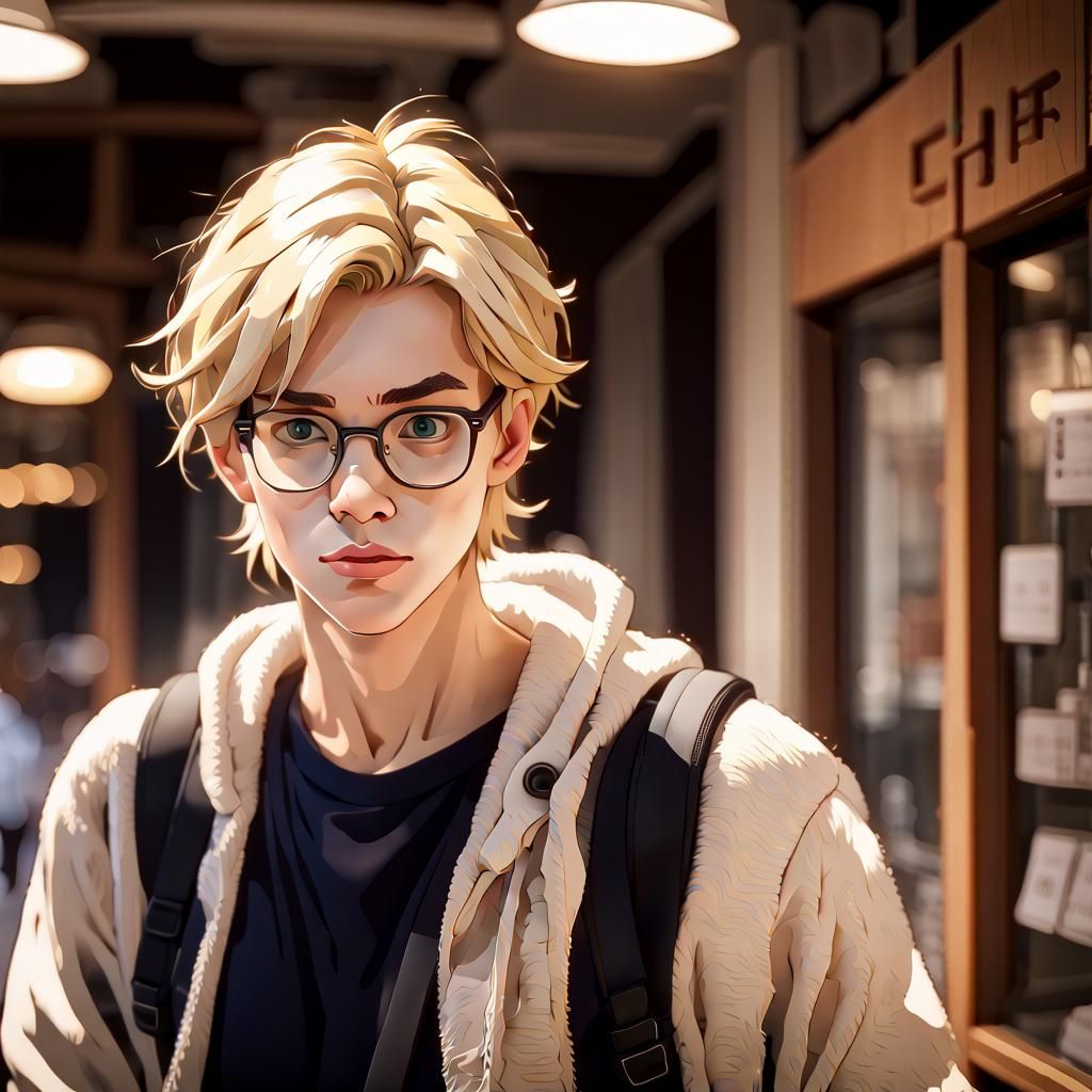 Handsome Man with Rabbit and Dog Photo