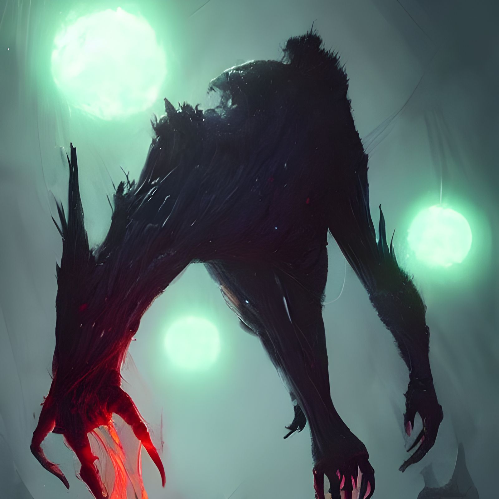 Sinister Glowing Creature, Dark Fantasy Art