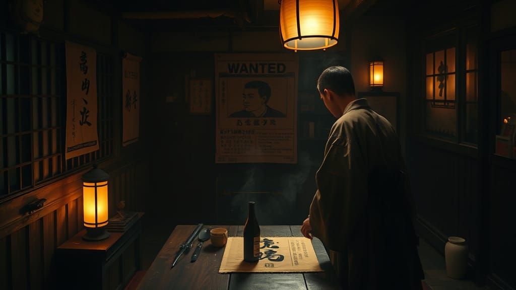 Ronin Enters Tavern Under Cinematic Lighting