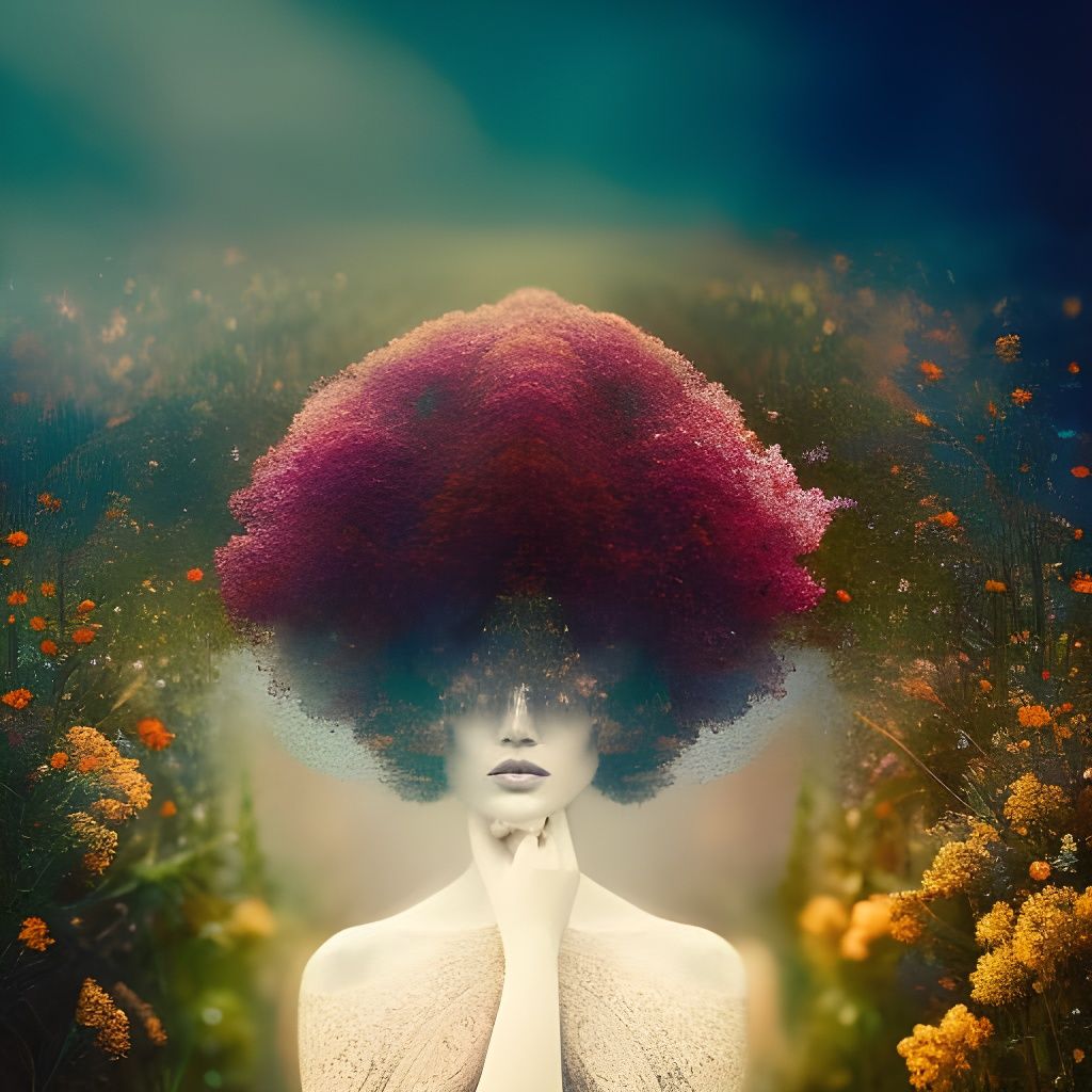 Ethereal Double Exposure: Woman, Nature, and Light