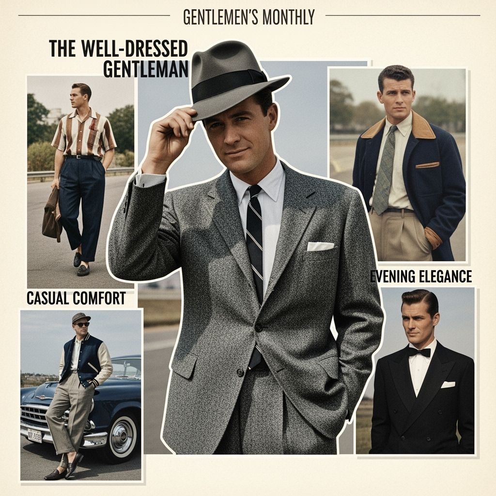 1950s Men's Fashion Magazine Cover Collage