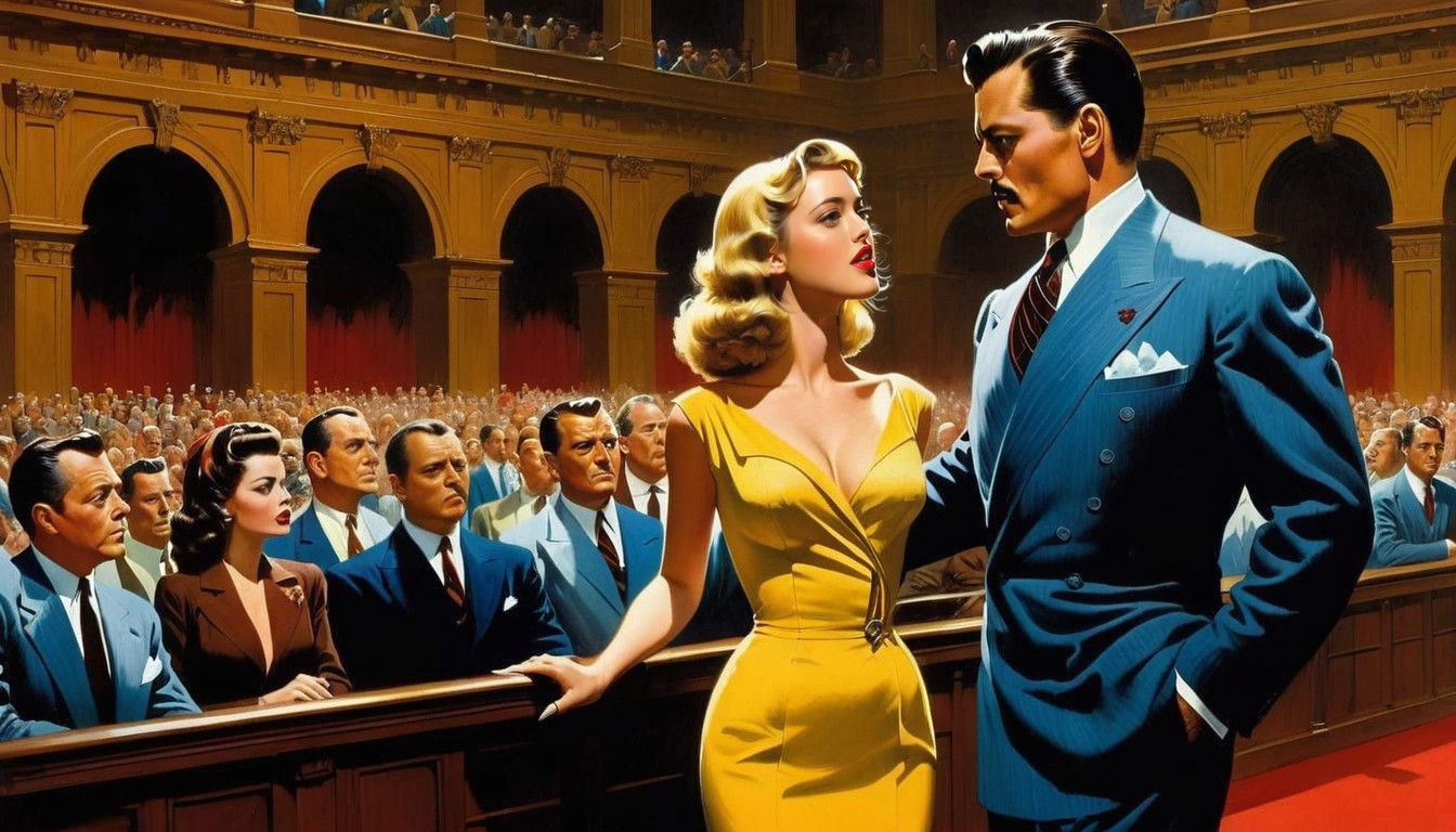 Johnny Depp Confronts Amber Heard in a Vintage-Style Courtro...