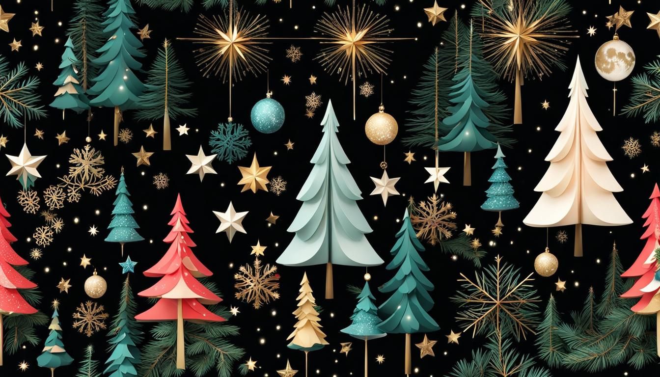 Vintage 3D Christmas Wonderland Design