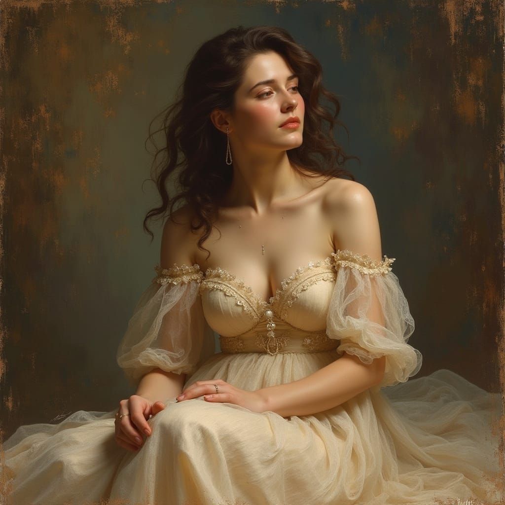Elegant Woman in a Beautiful Nightgown