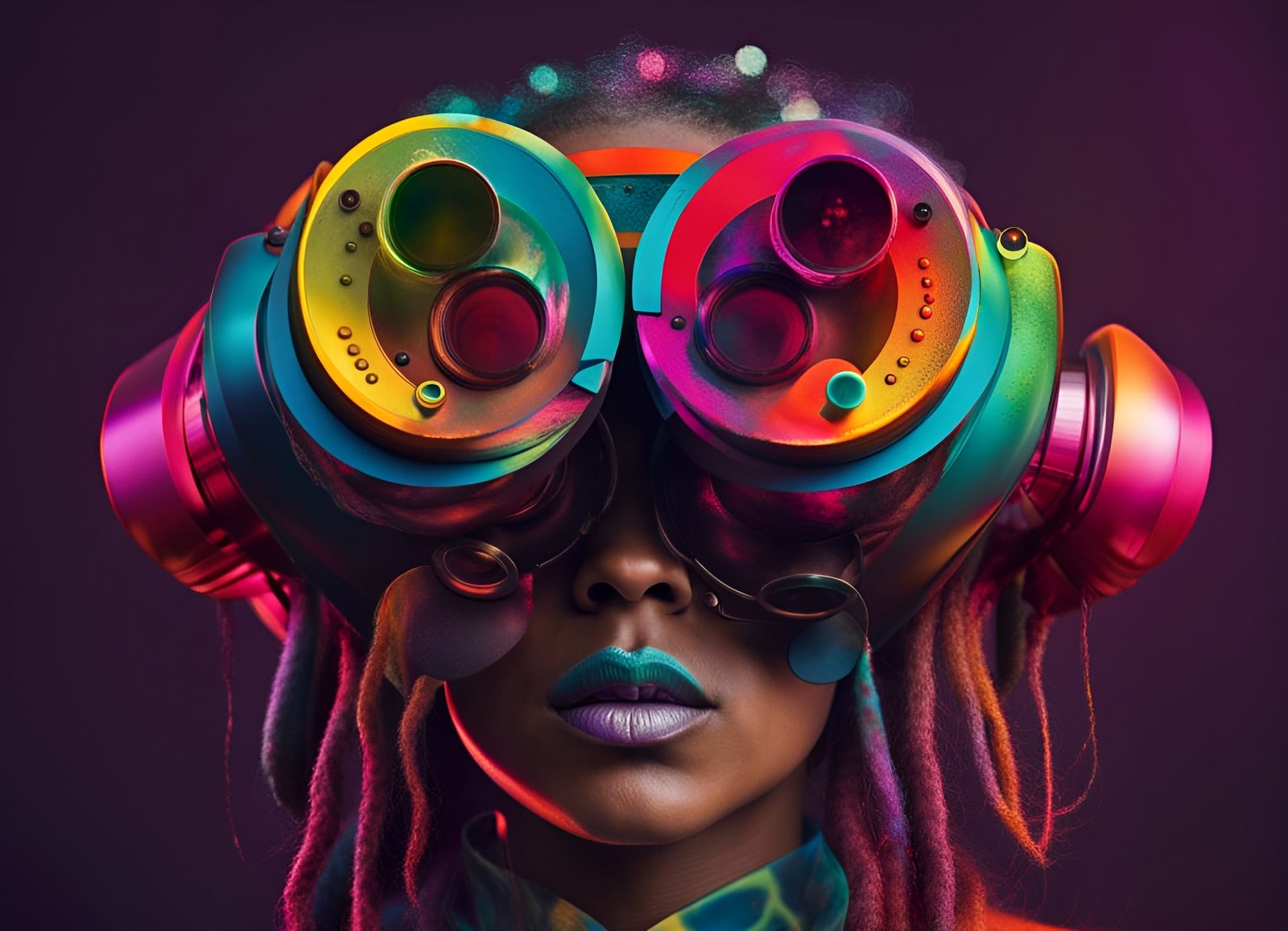 Steamfunk Binoculars with Tubular Design