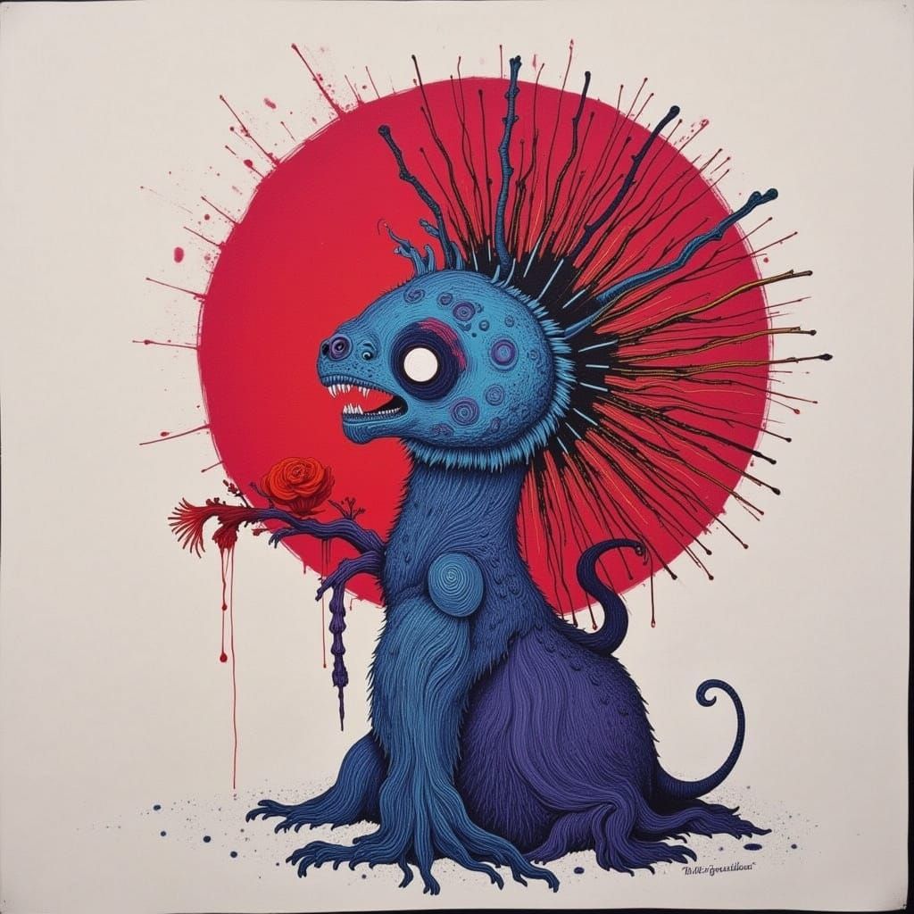 Abstract Skull Art with Cicada Motifs