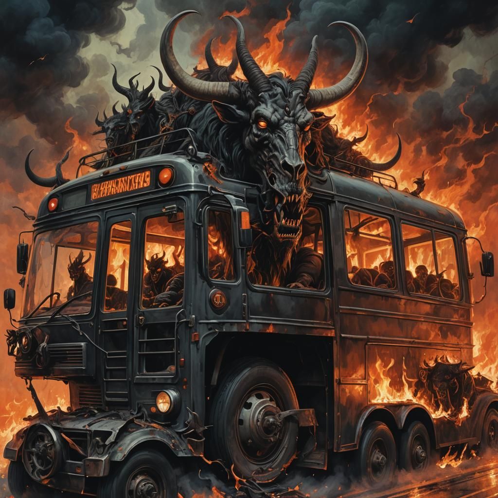 Baphomet's Bus to Hell: A Dark Fantasy Close-Up