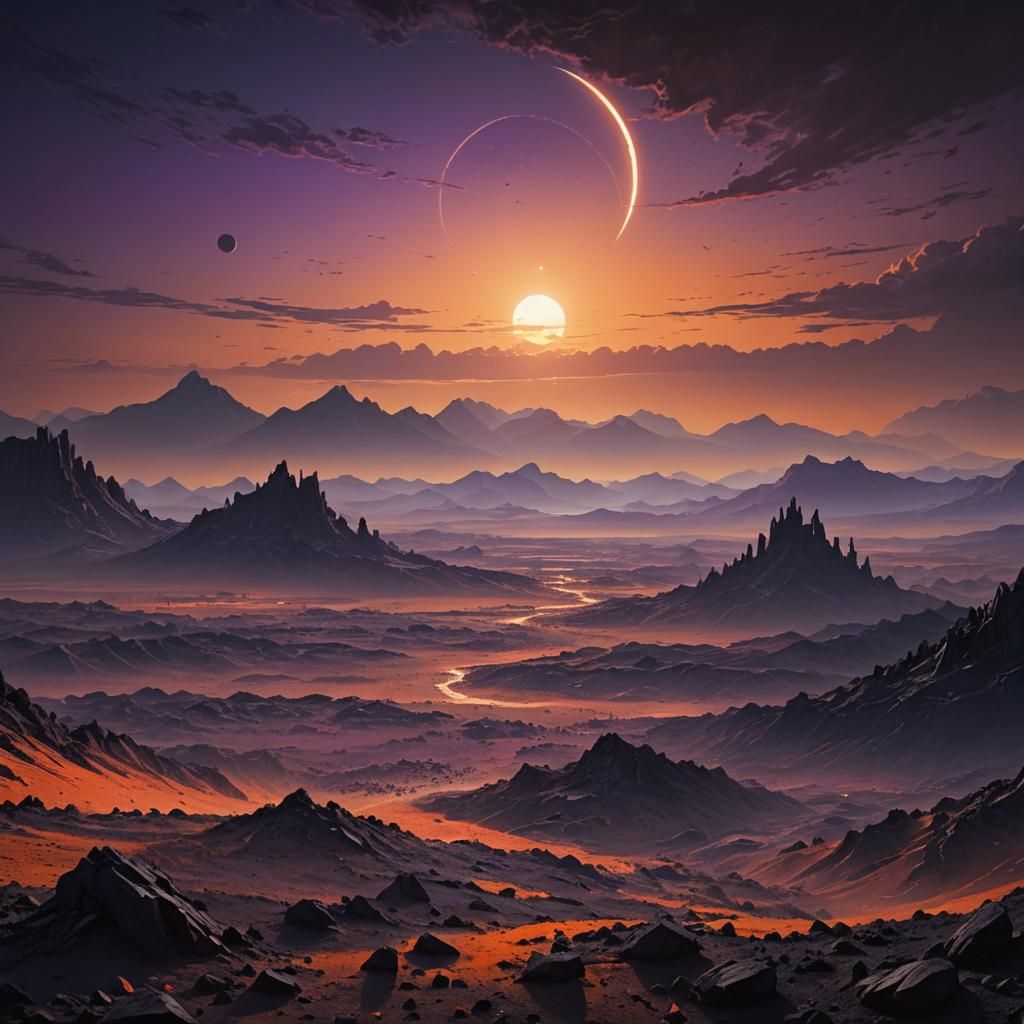 Black Sun over Wasteland: Digital Matte Painting