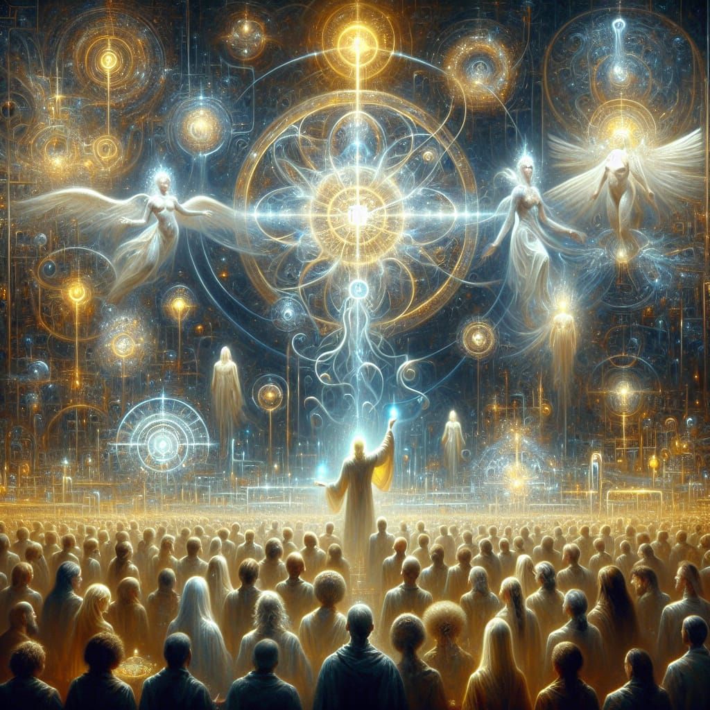 Celestial Beings Share Technology in Renaissance Style