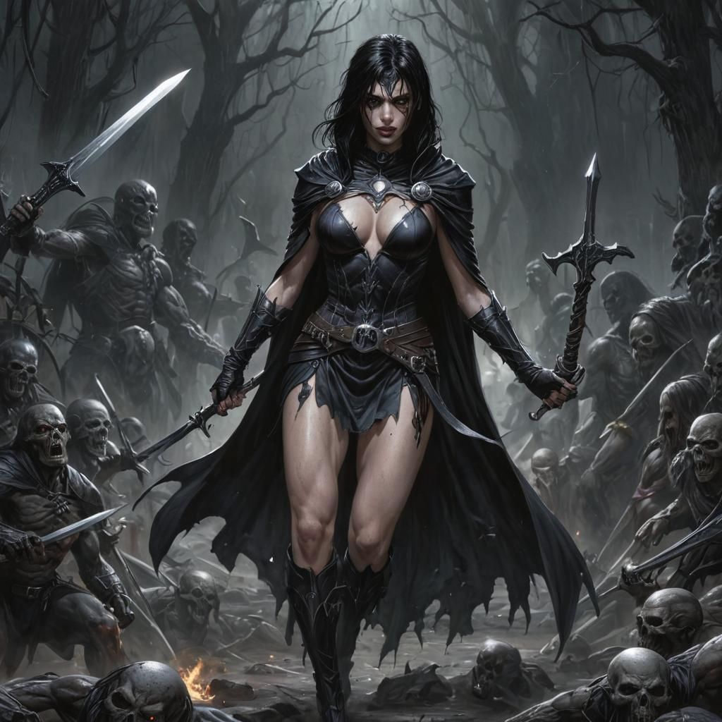 Grimdark Portrait in Graphic Novel Style