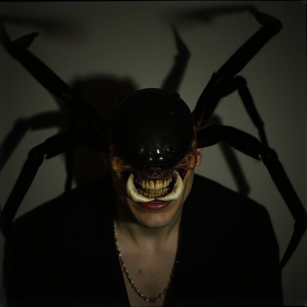 Eerie Veiled Portrait with Elongated Shadows