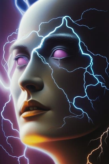 Majestic Lightning God Hybrid Portrait