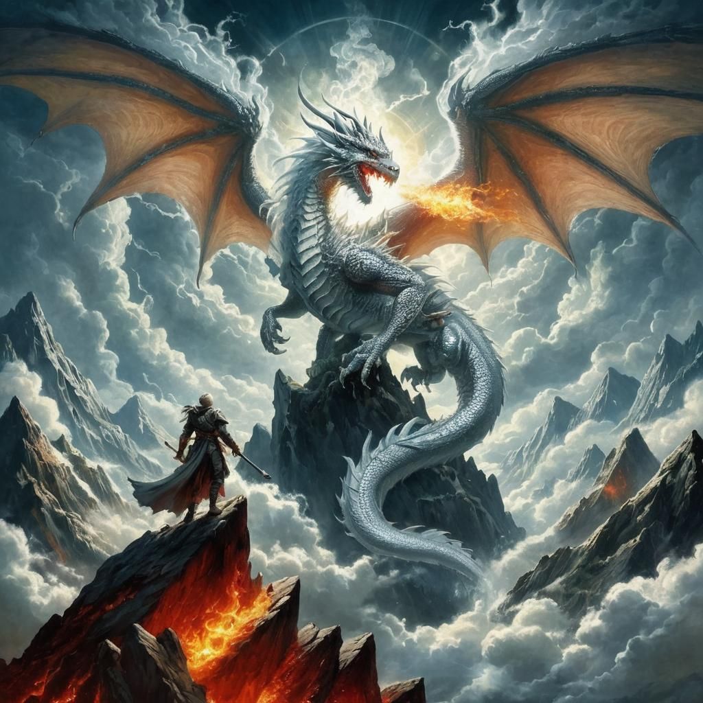 Silver Dragon Unleashes Etherial Gas: AD&D Art