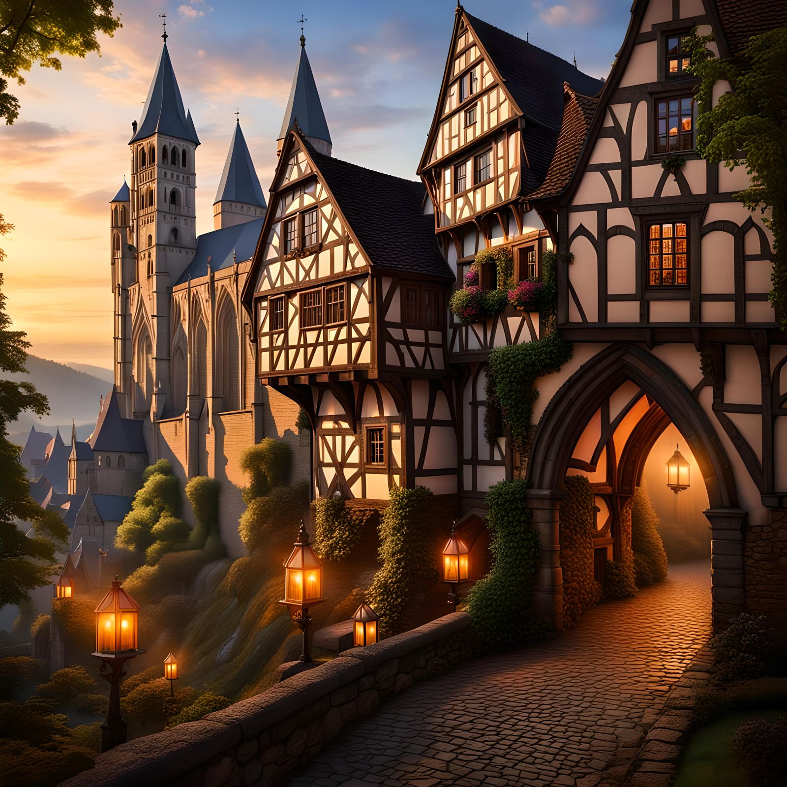 Mystical Gothic City in Medieval Germany