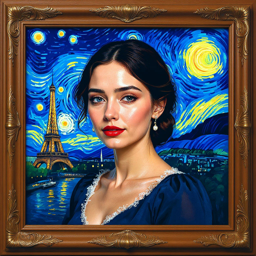 Starry Night with a Face, Impressionistic Style