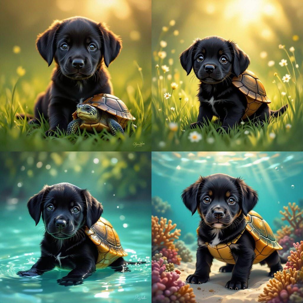 Adorable Labrador Puppy Turtle Hybrid Creature