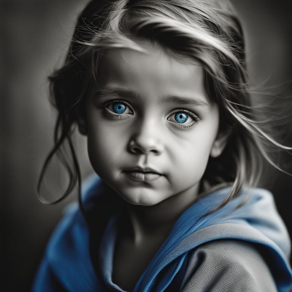 little girl with blue eyes
