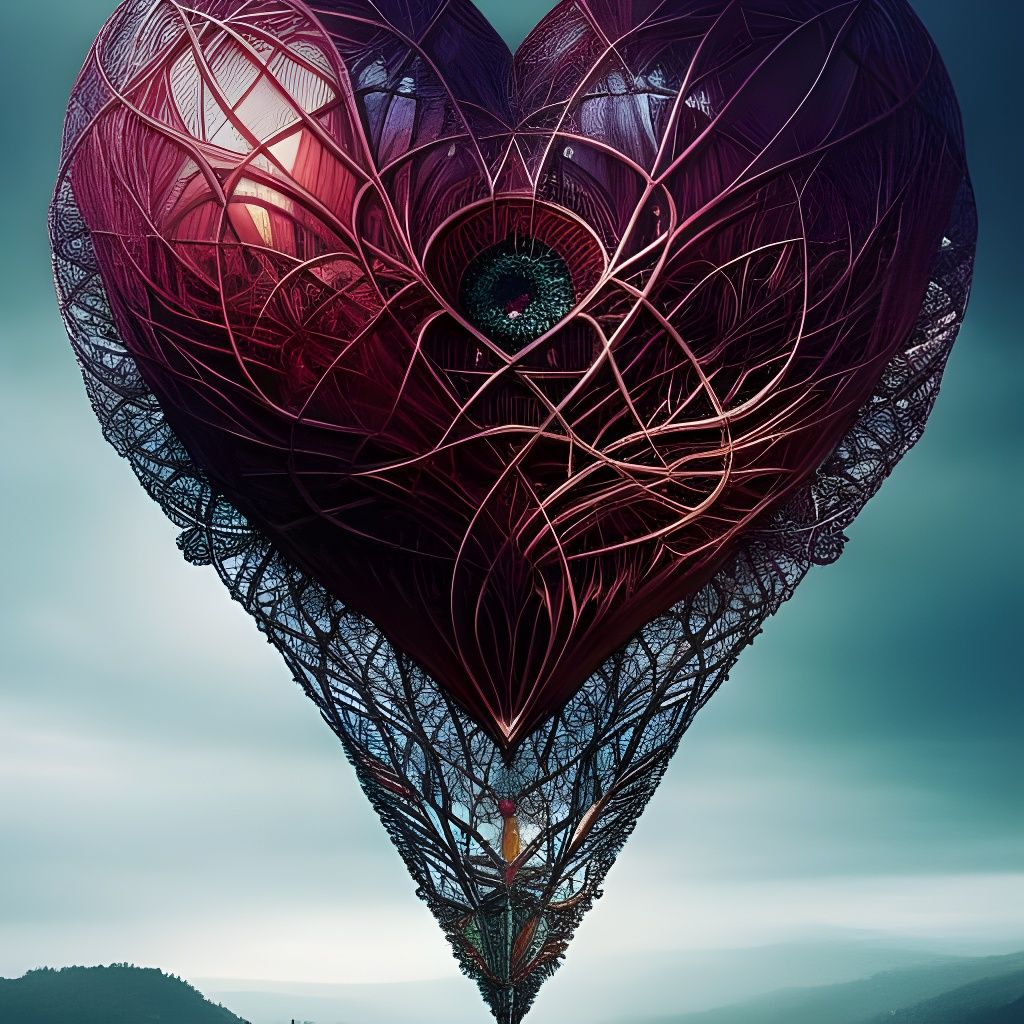 Heartbreak in Glass: A Neosurrealist Illustration