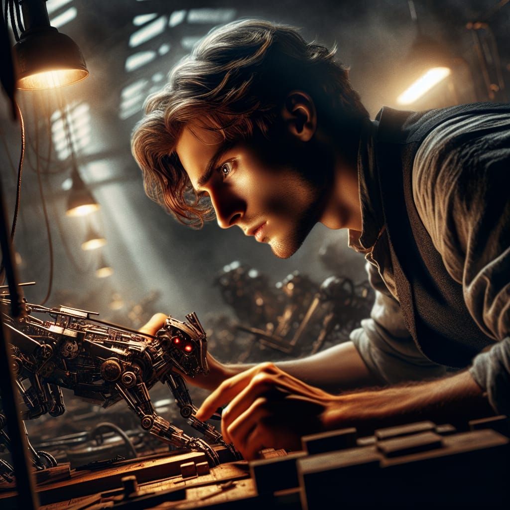 Man Assembles Mechanical Cat in Manga-Inspired Photo