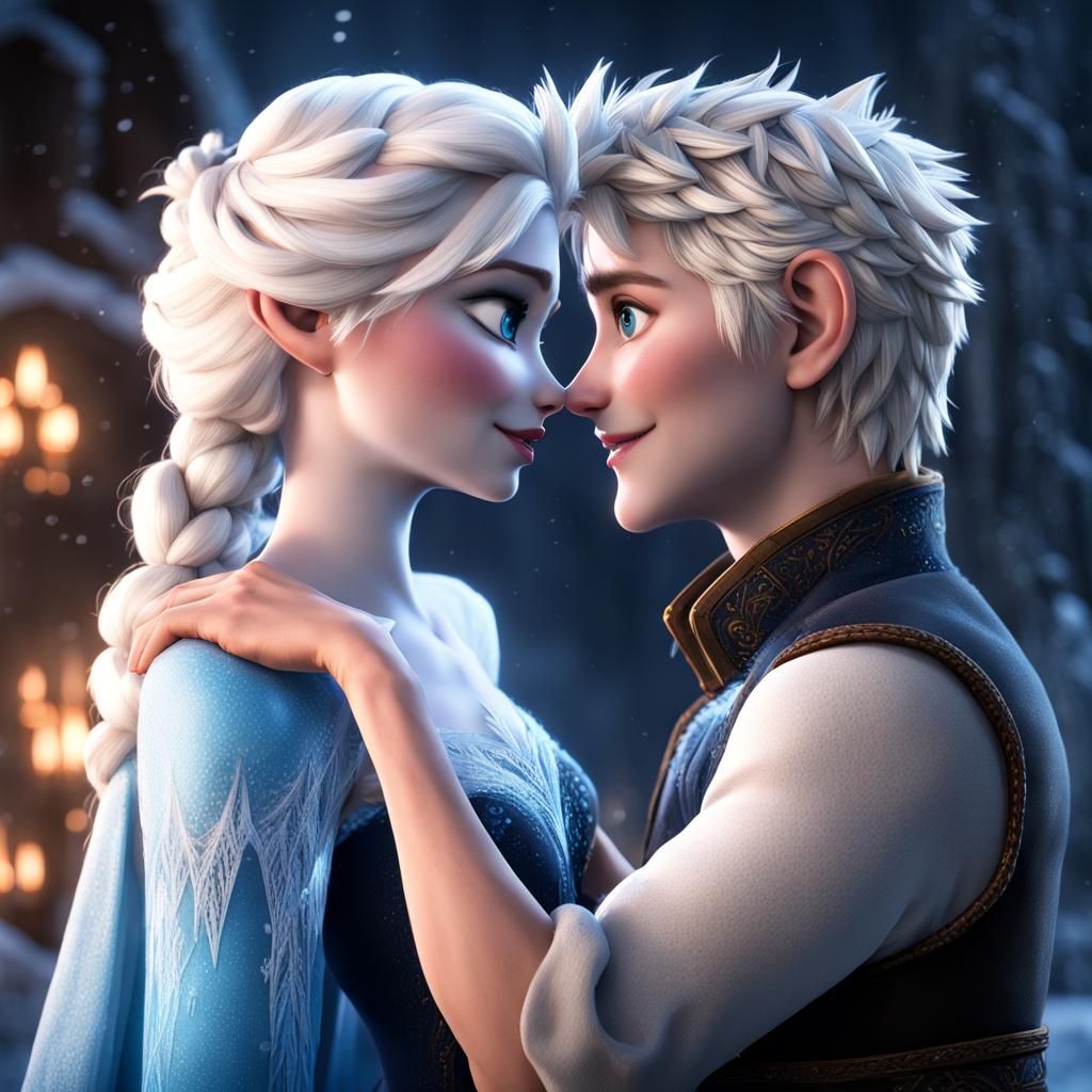 Elsa and Jack Frost: A Loving Gaze