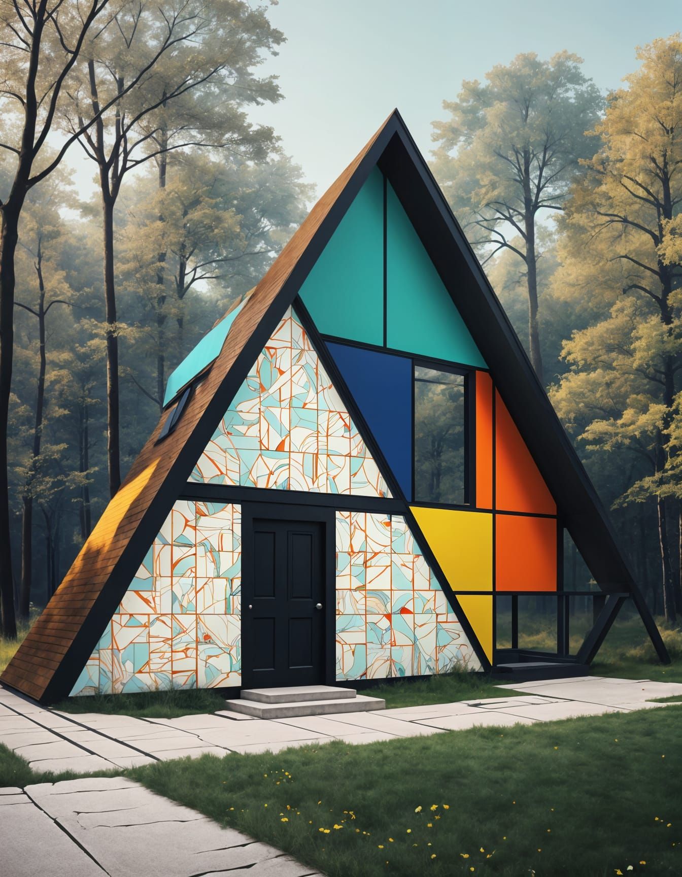 Geometric Bauhaus Pop Art Screen Print