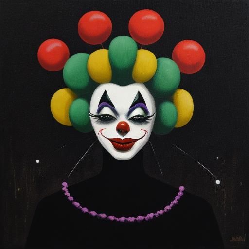 Alien Clown Flower in Mid-Century Modern Style