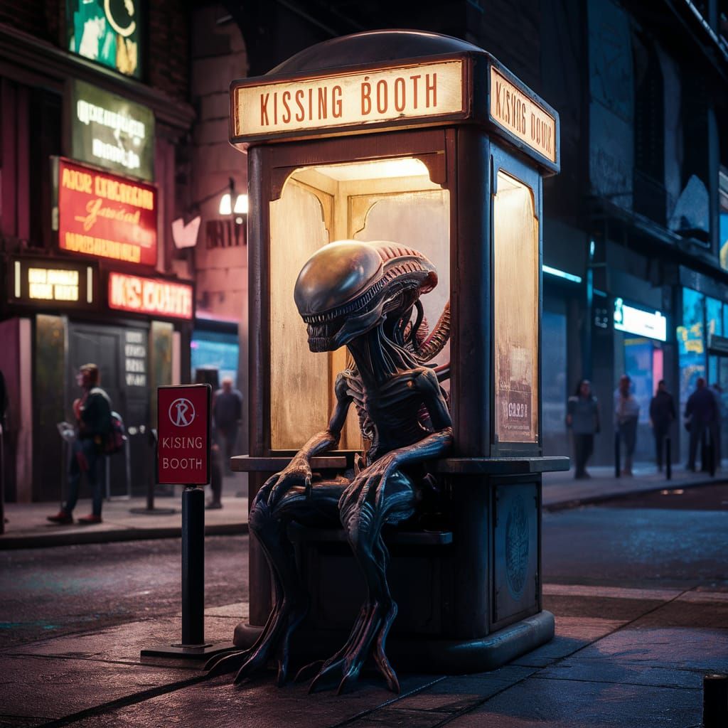 Xenomorph's Kissing Booth: A Disney Pixar Illustration