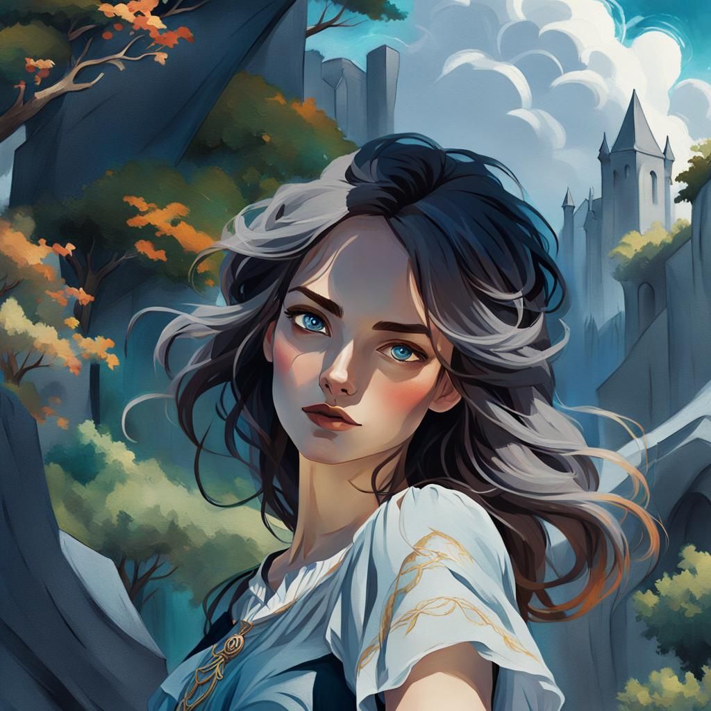 Fantasy Woman in Impressionistic Style