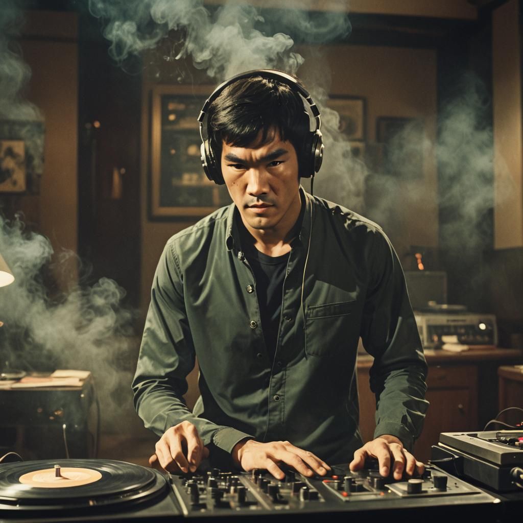 Bruce Lee Spins Records in Moody Film Noir