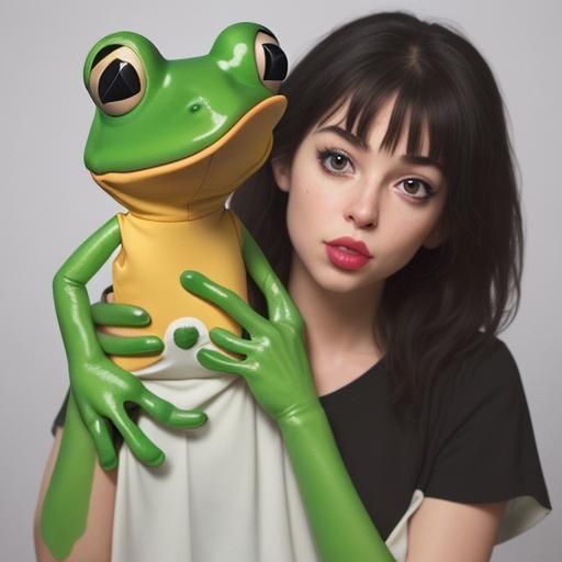 Frog Puppet with Prominent Lips