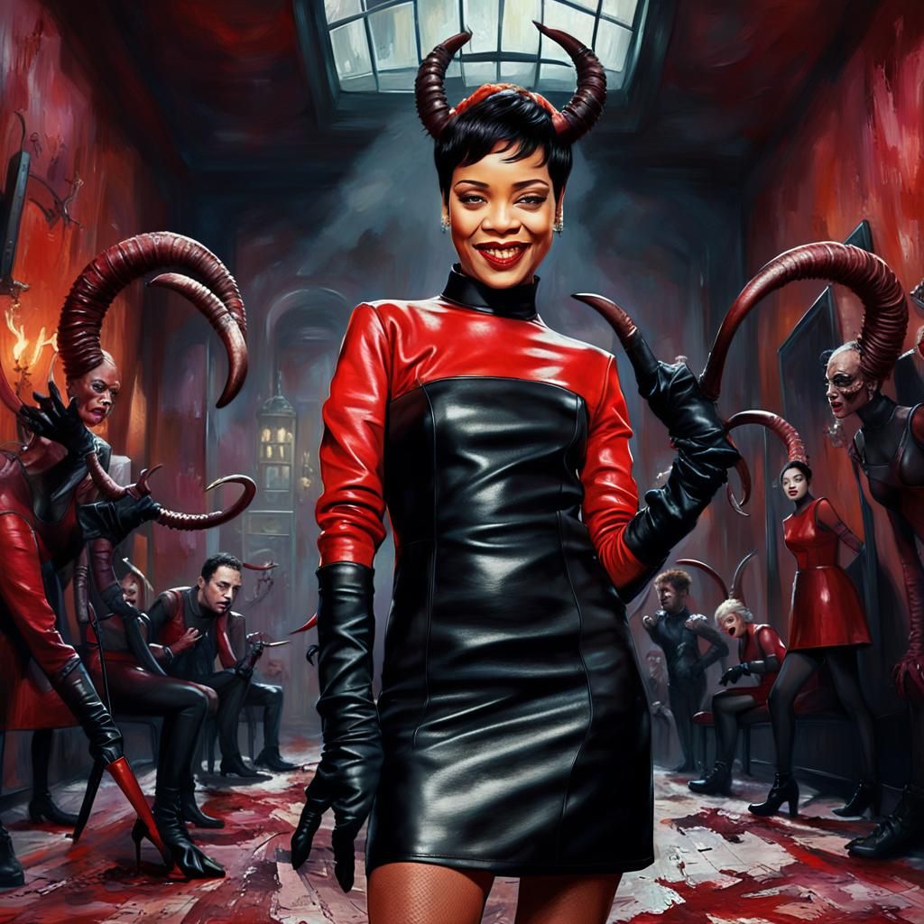 Rihanna as Queen of Hell in Surrealist Portrait