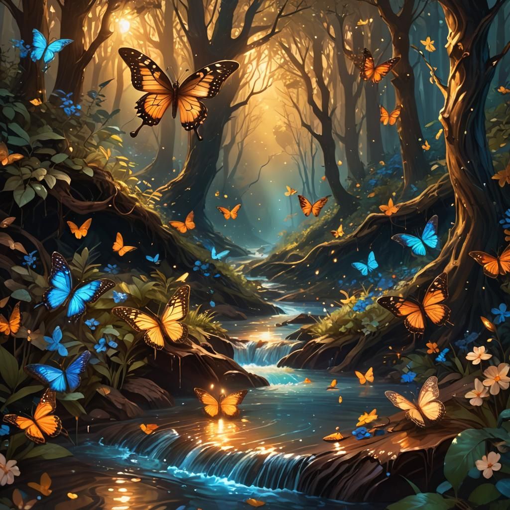 Chocolate River in Mystical Forest Concept Art