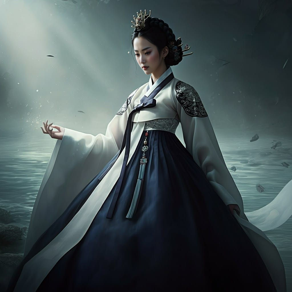 Korean Shamanic Goddess in Triadic Colors