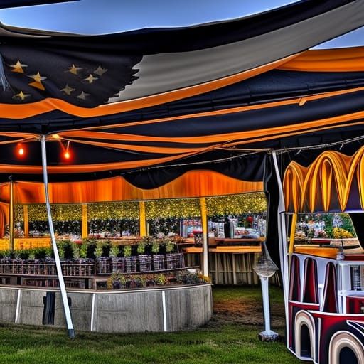 Hyperrealistic Beer Tent with Intricate Details