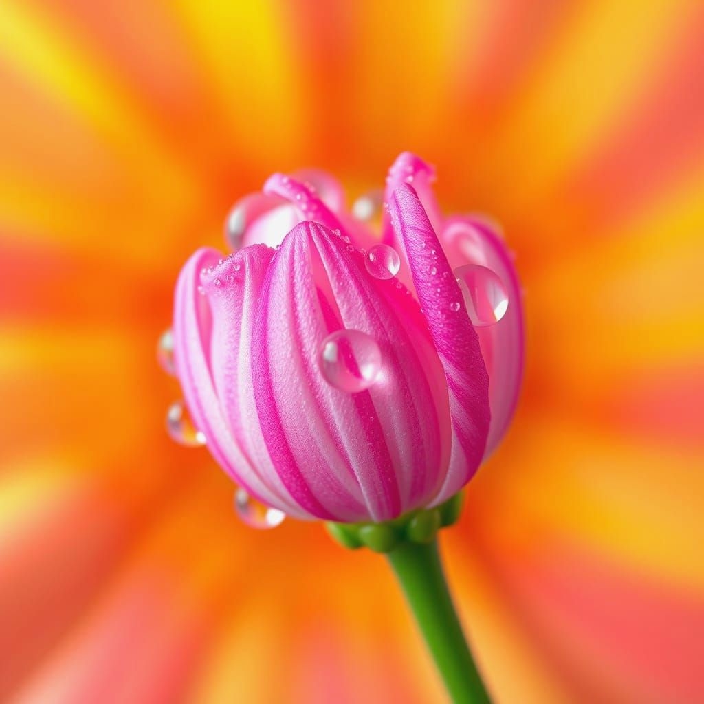 Dew Covered Fractal Blossoms in 3D Style